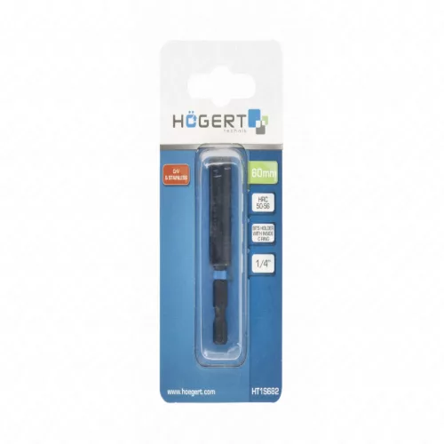 Bittartó, mágneses, 1/4", 60mm, ütvefúróhoz is, HÖGERT HT1S682