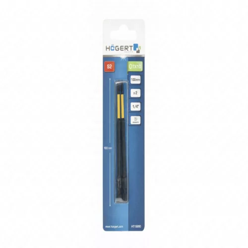 Torx bitfej, TX10, 100mm, 2db/csomag, ütvecsavarozóhoz, HÖGERT HT1S690