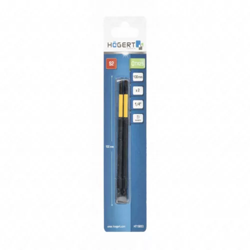 Torx bitfej, TX25, 100mm, 2db/csomag, ütvecsavarozóhoz, HÖGERT HT1S693
