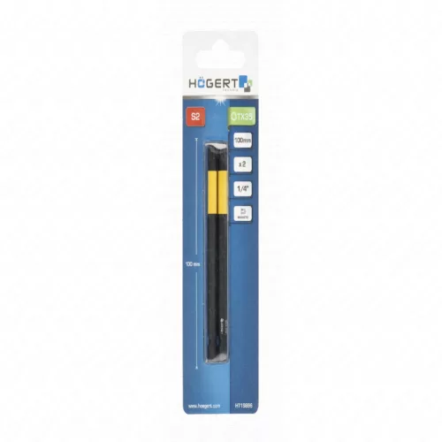 Torx bitfej, TX35, 100mm, 2db/csomag, ütvecsavarozóhoz, HÖGERT HT1S696