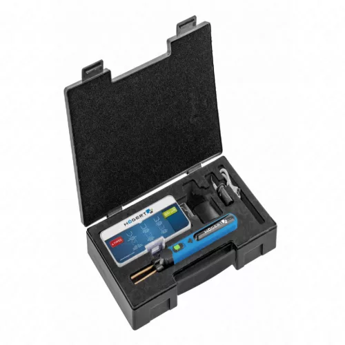 Műanyag forrasztógép készlet, akkumulátoros, 4V, 2000 mAh, 550 °C, 300 db kapocs, USB, HÖGERT HT2C081