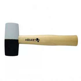   Gumikalapács fa nyéllel, 450g, fekete, fehér,  HÖGERT HT3B044