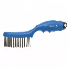   Drótkefe ABS műanyag nyéllel, rozsdamentes szálak, 4x15 250 mm, HÖGERT HT3B622