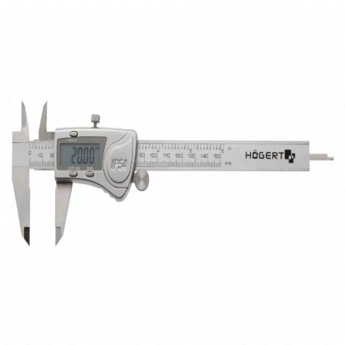 Digitális tolómérő, fém, IP54, LCD kiejlző, 150 mm, HÖGERT HT4M274