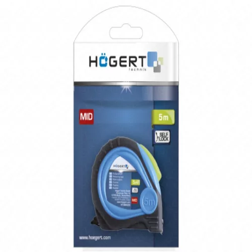 Mérőszalag, mágneses, záras, nylon bevonat, MID tanúsítvány, 5 m x 19  mm, HÖGERT HT4M425