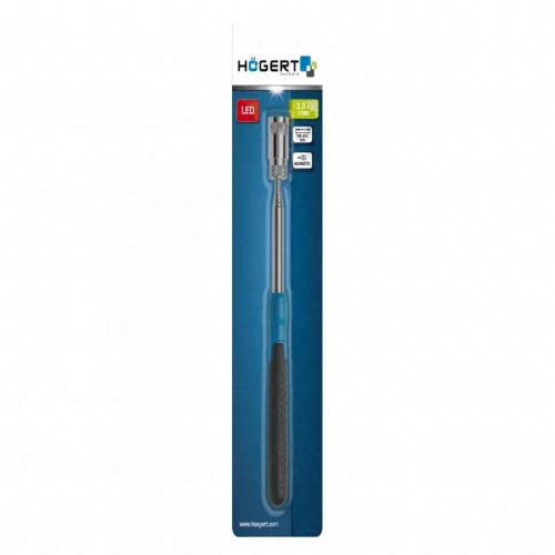 Mágneses felszedő, teleszkópos, LED-es, max 36 kg, 195-810 mm, HÖGERT HT4R508