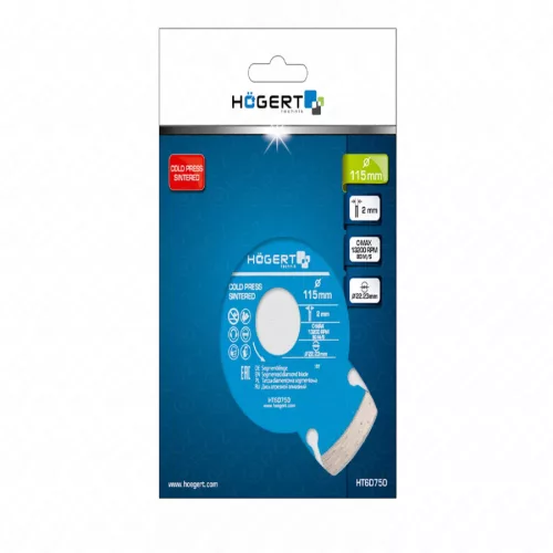 Gyémánt vágótárcsa 115 mm szegmentált , HÖGERT HT6D750