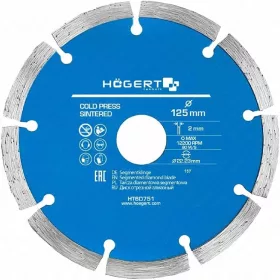 Gyémánt vágótárcsa 125 mm szegmentált, HÖGERT HT6D751