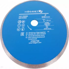 Gyémánt vágótárcsa 230  mm vékony , HÖGERT HT6D758