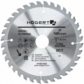   Körfűrészlap fához,  185x30  mm  60 fogas , HÖGERT HT6D782