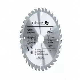   Körfűrészlap fához,  216x30  mm 60 fogas , HÖGERT HT6D788
