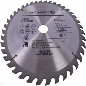   Körfűrészlap fához,  255x30  mm 40 fogas , HÖGERT HT6D789