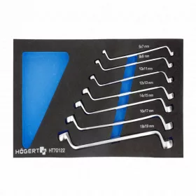   Csillagkulcs készlet 7 részes, 6-17 mm, 395 x 180mm habszivacsban, HÖGERT HT7G122