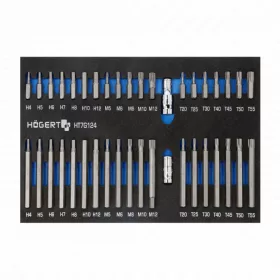  Bitkészlet 40 részes, Torx, Hex, Spline, 395 x 180mm habszivacsban, HÖGERT HT7G124