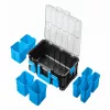 Szortimenter rendező, kombinálható, ABS műanyag, polikarbonát fedél, 8 kivehető láda, 517x331x331mm, HÖGERT HT7G503