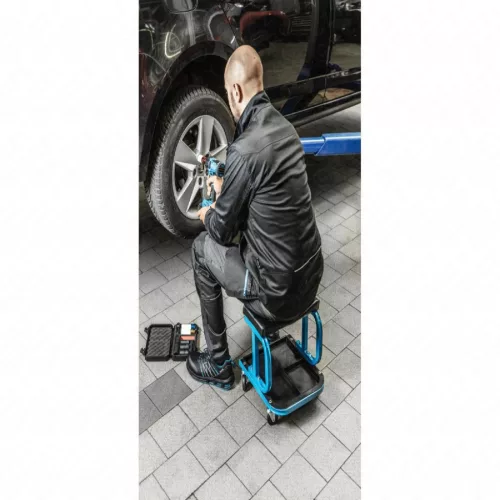 Szerelőszék tárolóval, gurulós, max 130 Kg, HÖGERT HT7G561