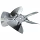 Ventilátor lapát univerzális fém 154mm 28° nyomó ELCO