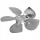 Ventilátor lapát univerzális fém 300mm /szívó/27°