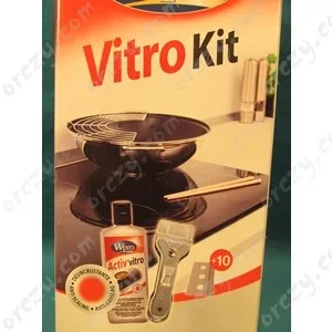 Kerámialap tisztító szett (Activ Vitro + kaparó + 10db penge) WPRO KVC004