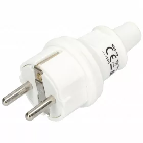   Földelt lengő dugvilla egyenes kábelvezetéssel, gumi, IP44, 16A, fehér