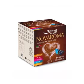 Novaroma Ízesített cukor 5 vegyes ízben, 80 db (NOVAROMA)