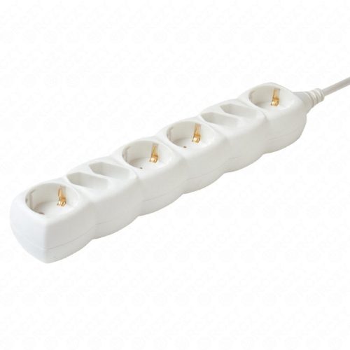 8-as hálózati elosztó, (4 EURO + 4 földelt), 1,5 m, 3x1,5mm², IP20, 16A, 3500W, fehér, HOME  NV 18-3/WH/1,5