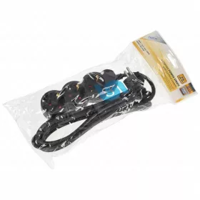   3-as hálózati földelt elosztó, 3 m, gyerekvédelem, 3x1,5mm², IP20, 16A, 3500W, fekete, HOME  NV 3-3/BK/1,5