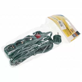   3-as hálózati földelt elosztó, kapcsolós, 3 m, gyerekvédelem, 3x1,5mm², IP20, 16A, 3500W, zöld, HOME  NV 3K-3/GR/1,5