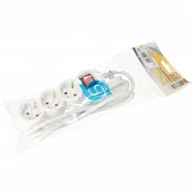   3-as hálózati földelt elosztó, kapcsolós, 1,5 m, gyerekvédelem, 3x1,5mm², IP20, 16A, 3500W, fehér, HOME  NV 3K/WH/1,5