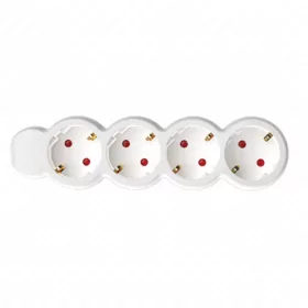   4-es hálózati földelt elosztó, 3 m, gyerekvédelem, 3x1,5mm², IP20, 16A, 3500W, fehér, HOME  NV 4-3/WH/1,5