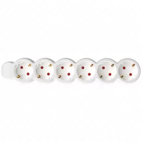   6-os hálózati földelt elosztó, 3 m, gyerekvédelem, 3x1,5mm², IP20, 16A, 3500W, fehér, HOME  NV 6-3/WH/1,5