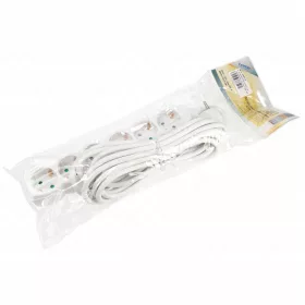   6-os hálózati földelt elosztó, 5 m, gyerekvédelem, 3x1,5mm², IP20, 16A, 3500W, fehér, HOME  NV 6-5/WH/1,5
