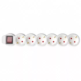   6-os hálózati földelt elosztó, kapcsolós, 1,5 m, gyerekvédelem, 3x1mm², IP20, 16A, 3500W, fehér, HOME NV 6K/WH