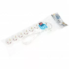   6-os hálózati földelt elosztó, kapcsolós, 1,5 m, gyerekvédelem, 3x1,5mm², IP20, 16A, 3500W, fehér, HOME NV 6K/WH/1,5