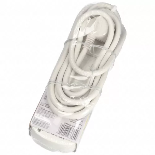 3-as hálózati földelt elosztó, 4 kapcsolóval, 3 m, gyerekvédelem, 3x1,5mm², IP20, 16A, 3500W, fehér, HOME NVK 03K-3/WH/1,5