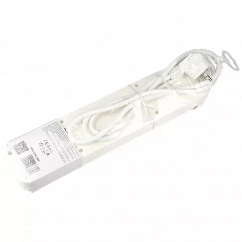 6-os hálózati földelt elosztó, 7 kapcsolóval, 1,5 m, gyerekvédelem, 3x1mm², IP20, 16A, 3500W, fehér, HOME NVK 06K/WH