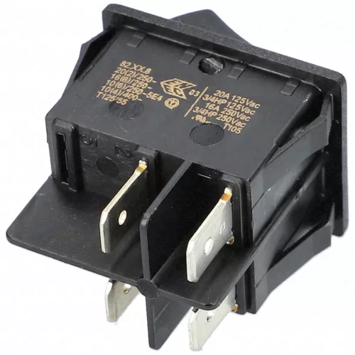 16A/250V AC 31x25 mm Billenőkapcsoló, motorhoz, fekete, szögletes, ETA 2404, 3404 porszívó