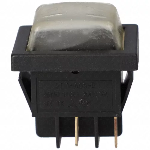 16A/250V, 36x29 mm Billenőkapcsoló, fekete, védőburokkal, szögletes (univerzális) takarítógép