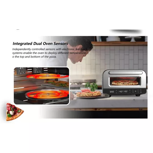 AVX PM120T Elektromos Pizzasütő – 450°C, 1850W, Digitális kijelző – Otthoni kemence (PM120T)