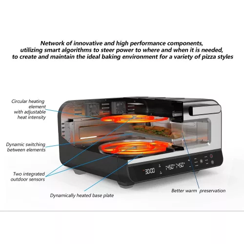 AVX PM120T Elektromos Pizzasütő – 450°C, 1850W, Digitális kijelző – Otthoni kemence (PM120T)