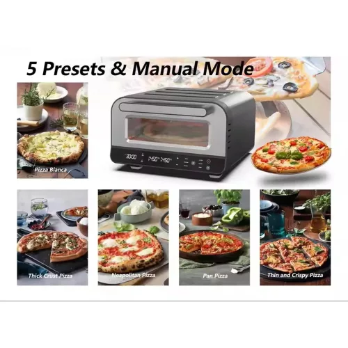 AVX PM120T Elektromos Pizzasütő – 450°C, 1850W, Digitális kijelző – Otthoni kemence (PM120T)