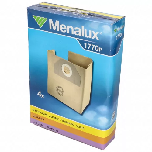3023372026390Porzsák, papír MENALUX 1770P /S32/  4db-os (univerzális) ELECTROLUX/PROGRESS/MULTIVAC/TORNADO/MOULINEX/DELONGHI porszívó