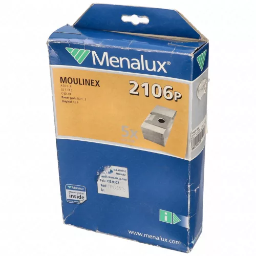 Porzsák papír, 5db+szűrő MENALUX 2106p T178 (univerzális) MOULINEX porszívó