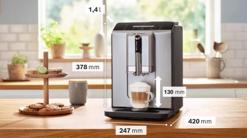 Bosch Serie 2 VeroCafe Teljesen automata kávéfőző, Selyemezüst (TIE20301)