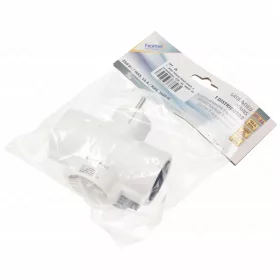   T-alakú hálózati földelt elosztó, gyerekvédelem, IP20, 16A, 3680W, fehér, HOME  TPF-26