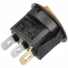 6A/250V AC, 23x21 mm Billenőkapcsoló, sárga, számos, kicsi, kerek (univerzális)