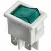 6A/250V AC 21x15 / 19x13 mm Billenőkapcsoló, zöld, kicsi (univerzális) olajradiátor