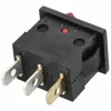 Billenőkapcsoló - 6A/250V, 21x15mm, Piros, Világítós - 3 pólusú (KCD1-101N)