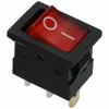 15A/12V DC, 21x15 / 19x13 mm Billenőkapcsoló, piros, számos, kicsi, szögletes,