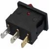 15A/12V DC, 21x15 / 19x13 mm Billenőkapcsoló, piros, számos, kicsi, szögletes,